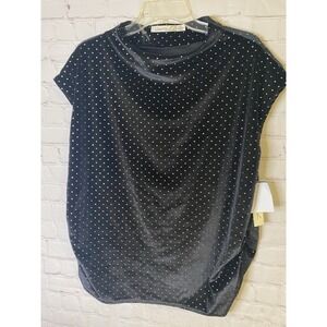 Women's Top Sz 2XL Black Short Sleeve Shirt Blouse